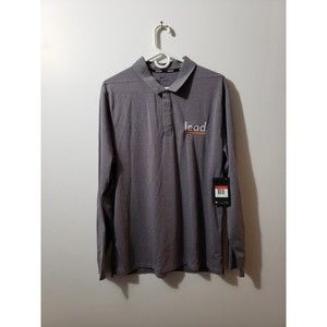 NWT Nike Dri-Fit Men's Long Sleeve Golf Polo Shirt Size L Large Gunsmoke/Black